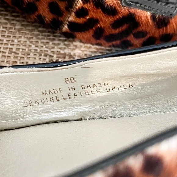 Talbots Leopard Calf Hair Patent Loafers Flats - Picture 12 of 12